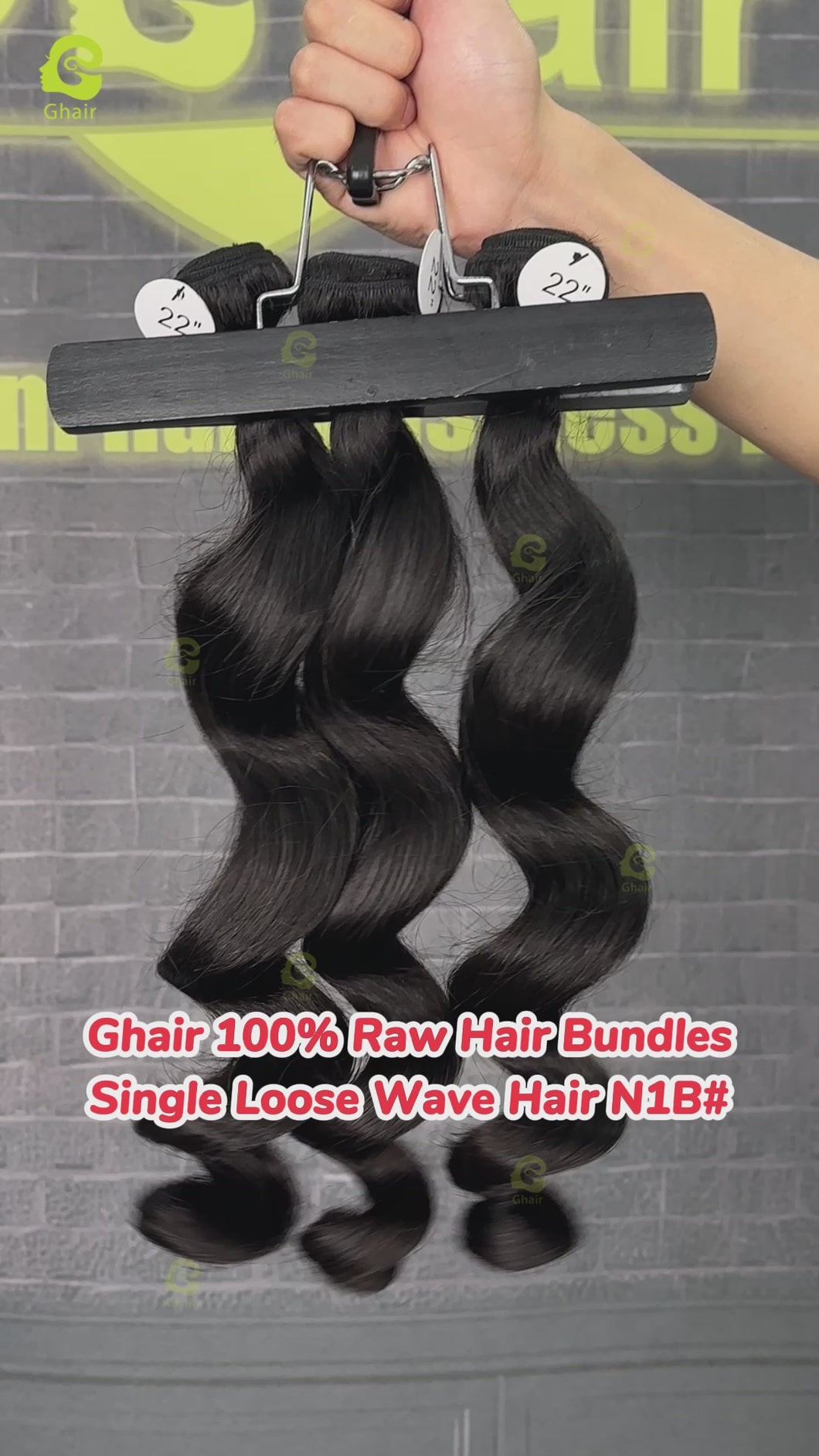Ghair 100% Raw Hair Bundles Single Loose Wave Hair N1B#