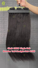 Load and play video in Gallery viewer, Ghair 100% Virgin Hair Bundles Yaki Straight Hair N1B#
