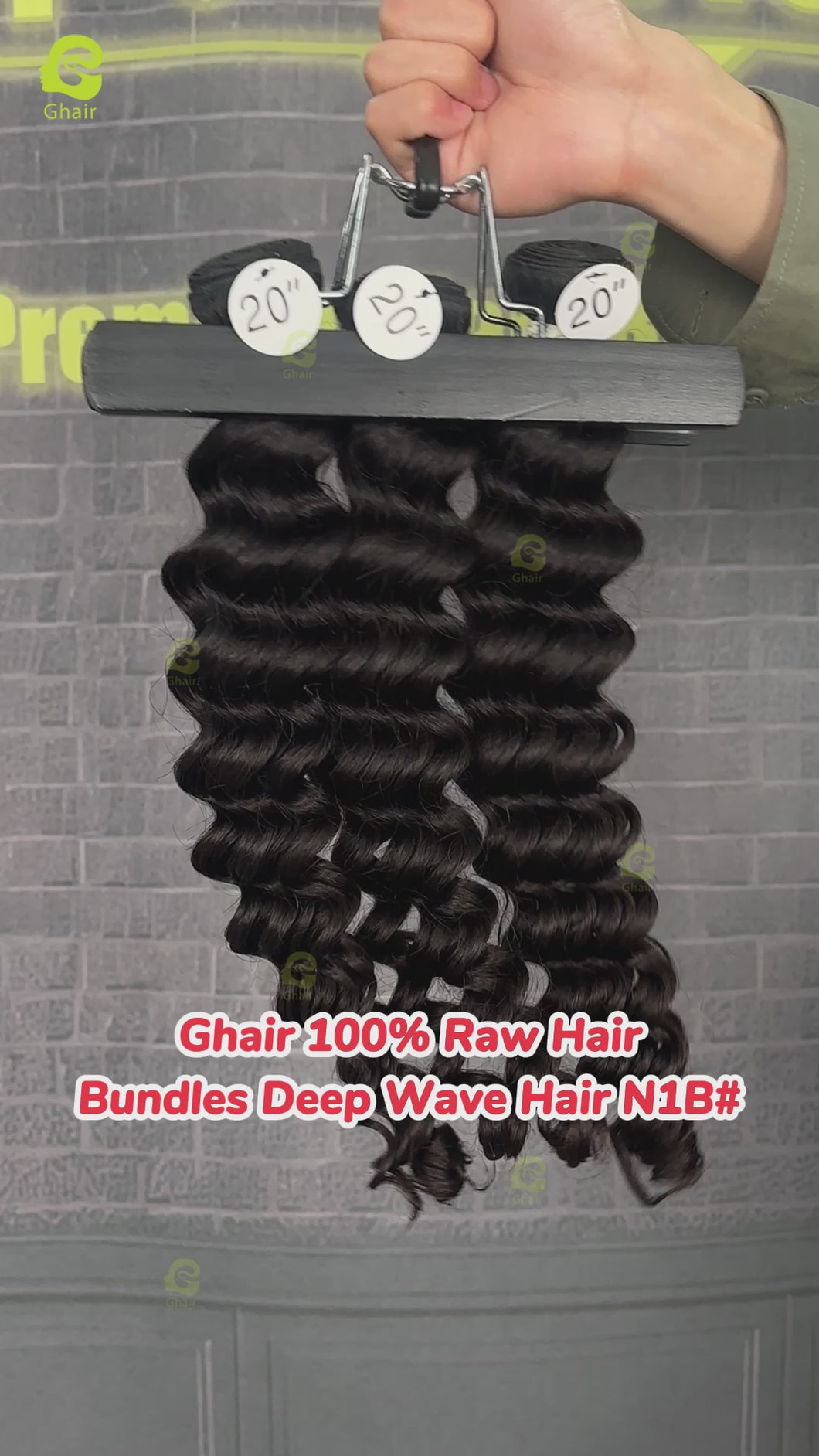 Ghair 100% Raw Hair Bundles Deep Wave Hair N1B#