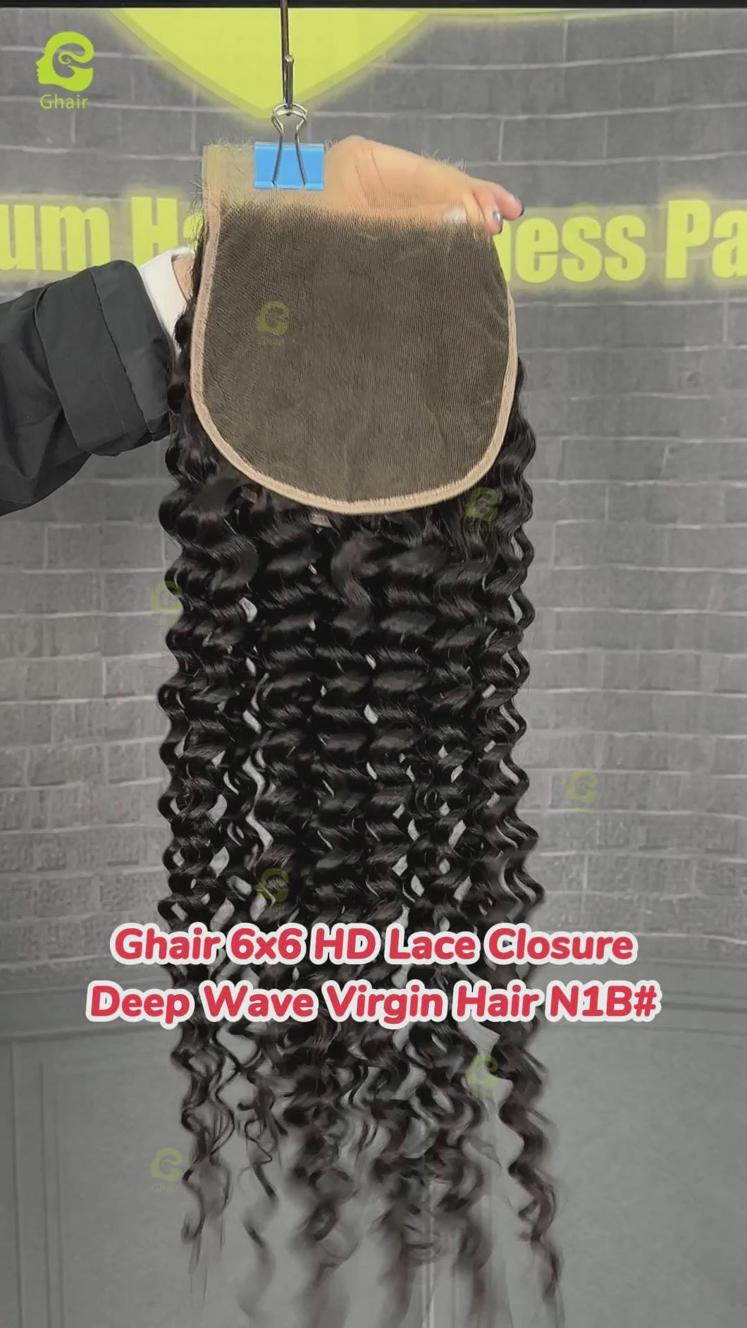 Ghair 6x6 HD Lace Closure Deep Wave Virgin Hair N1B#
