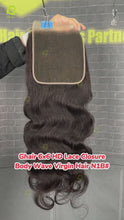 Load and play video in Gallery viewer, Ghair 6x6 HD Lace Closure Body Wave Virgin Hair N1B#
