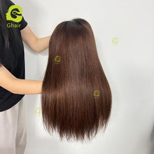 Load image into Gallery viewer, Ghair #4 5x5 Transparent Lace Closure Wigs Straight Colored Wig 100% Human Virgin Hair
