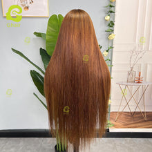 Load image into Gallery viewer, Ghair #6 5x5 Transparent Lace Closure Wigs 100% Human Virgin Hair Straight Colored Wig
