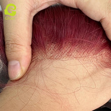 Load image into Gallery viewer, Ghair #99J 5x5 Transparent Lace Wigs Red Color Hair 100% Human Virgin Hair Body Wave Wig
