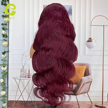 Load image into Gallery viewer, Ghair #99J 5x5 Transparent Lace Wigs Red Color Hair 100% Human Virgin Hair Body Wave Wig
