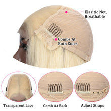 Load image into Gallery viewer, Ghair 5x5 Transparent Lace Closure Wigs #613 100% Peruvian Virgin 14A Human Hair 180% Density
